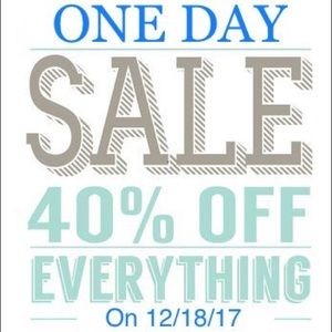 Everything will be reduced a 40% OFF!!!